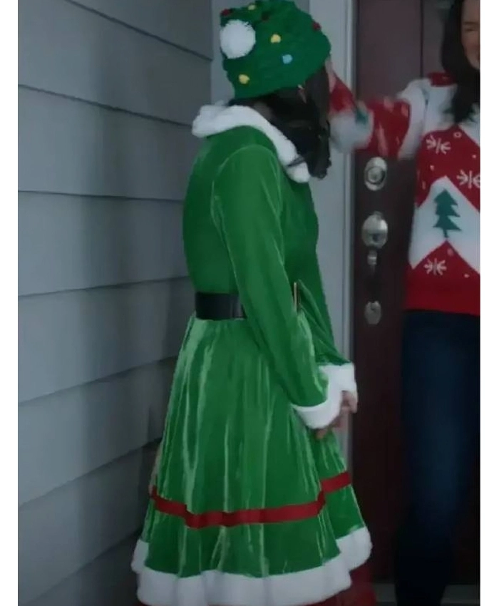 Janel Parrish Movie Christmas On Duty 2025 Blair Birch Velvet Elf Christmas Costume