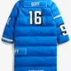 Jared Goff Detroit Lions OFF Season Player Blue Coat