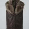 Jay Velasquez Brown Fur Leather Vest For Men and Women