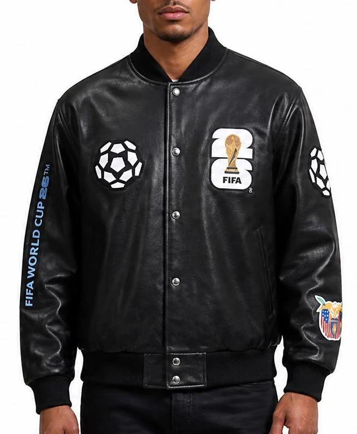 Jeff Hamilton World Cup 2026 Leather Bomber Jacket Mens