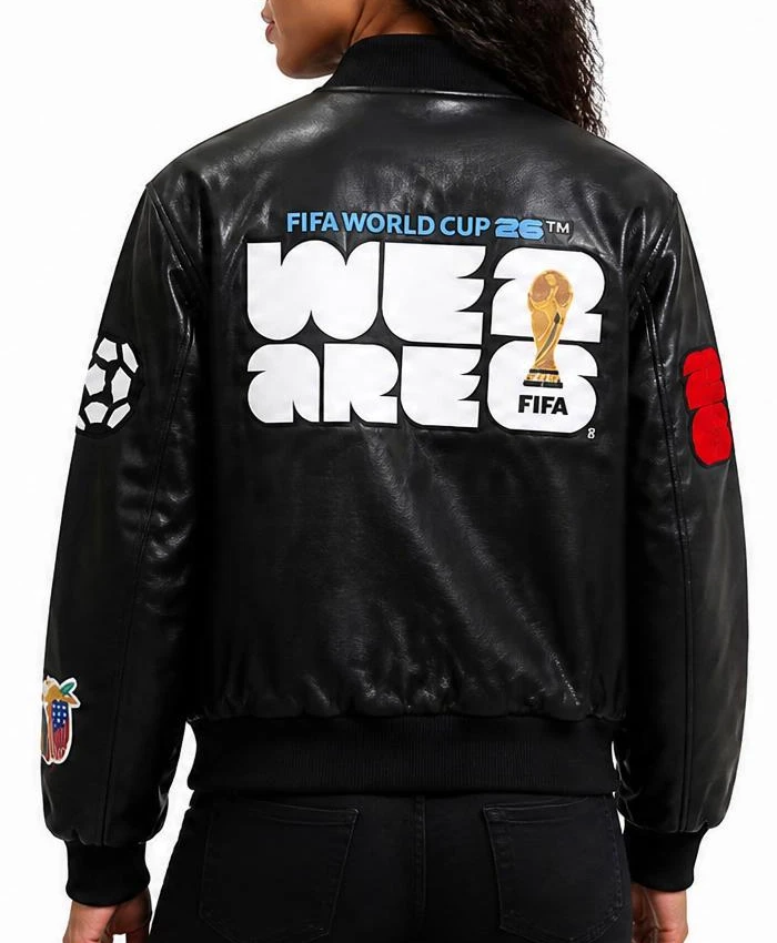 Jeff Hamilton World Cup 2026 Leather Bomber Jacket Women
