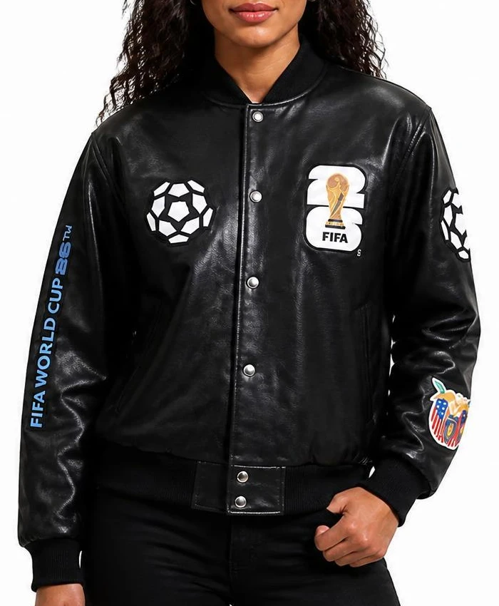 Jeff Hamilton World Cup 2026 Leather Bomber Jacket Womens
