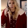 Jessica Film All Is Merry And Bright 2025 Emily Rose Red Shearling Jacket