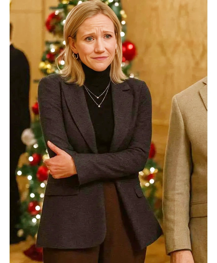 A Suite Holiday Romance Jessy Schram Grey Blazer