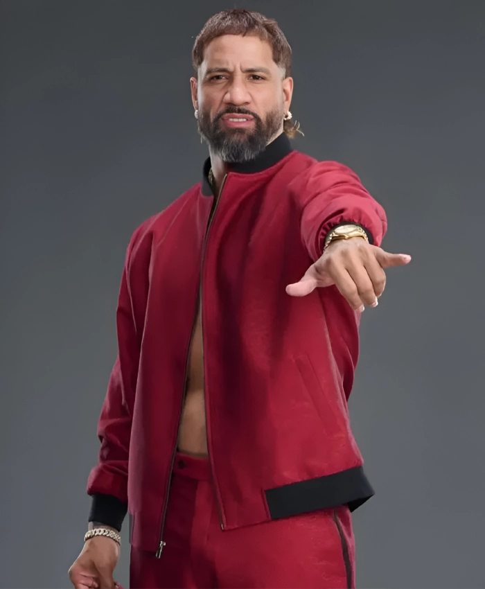 Jey Uso WrestleMania 42 Red Bomber Jacket Sale