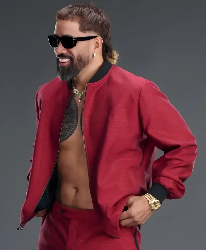 Jey Uso WrestleMania 42 Red Bomber Jackets