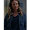 Jocelyn Hudon Chicago Fire S14 Lyla Novak Sherpa Collar Denim Jacket