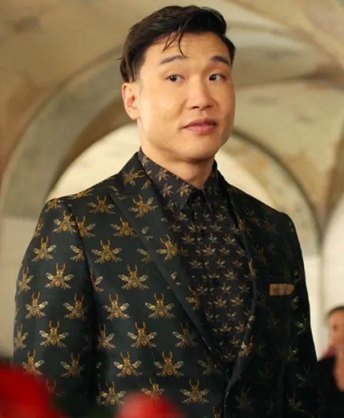 Joel Kim Booster TV Series Loot S03 Nicholas Black Bees Tuxedo Suit