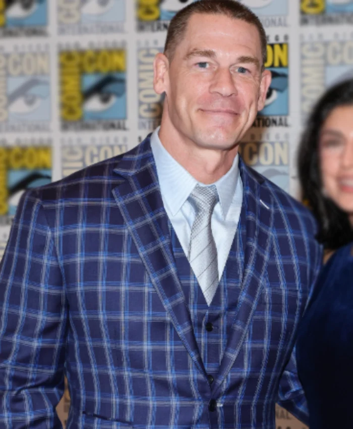 John Cena SDCC Blue Plaid Checkered Suit