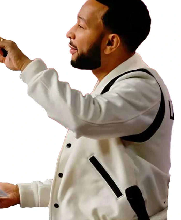 John Legend The Voice S29 White Varsity Jacket - Image 2