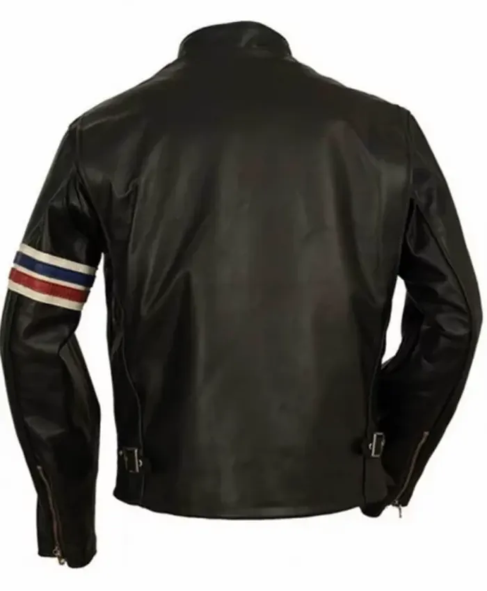Alternative view of Johnny Knoxville Black Motorcycle Leather Jacket