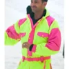 Jonathan Bennett Finding Mr Christmas S02 Yellow And Pink Hooded Snow Jumpsuit