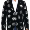 Jonathan Bennett Finding Mr. Christmas S02 Snowflake Print Blazer