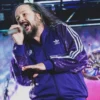 Jonathan Davis Korn Sequin Purple Tracksuit For Men And Women