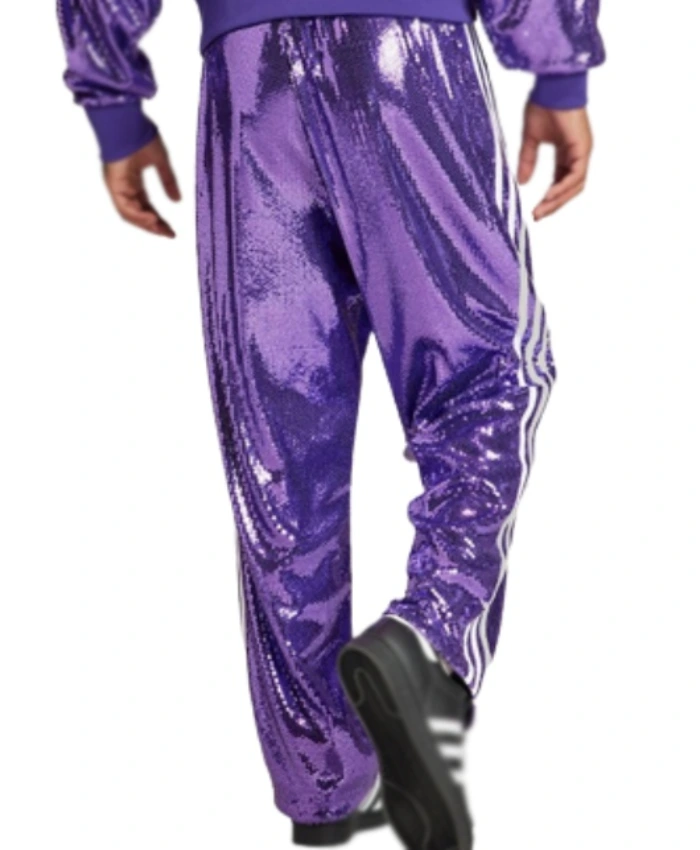 Jonathan Davis Korn Sequin Purple Tracksuit Trouser For Men And Women