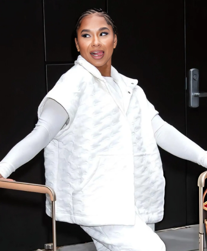 Jordan Chiles Good Morning America Textured White Vest