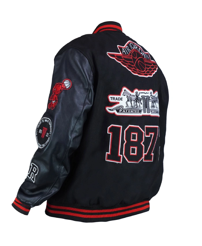 Jordan X Levis 2026 Black Varsity Letterman Jacket For Sale