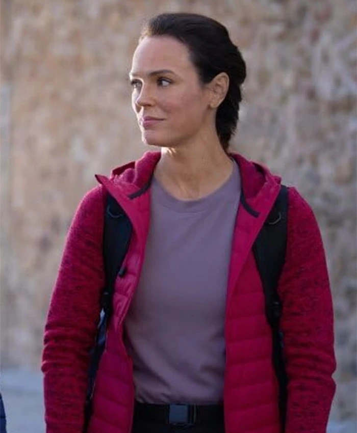 Journey To You 2025 Erin Cahill Maroon Puffer Jacket