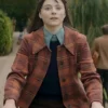 Joy 2024 Joy Thomasin McKenzie Brown Plaid Coat