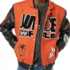 Juice Wrld Orange And Black Varsity Jacket