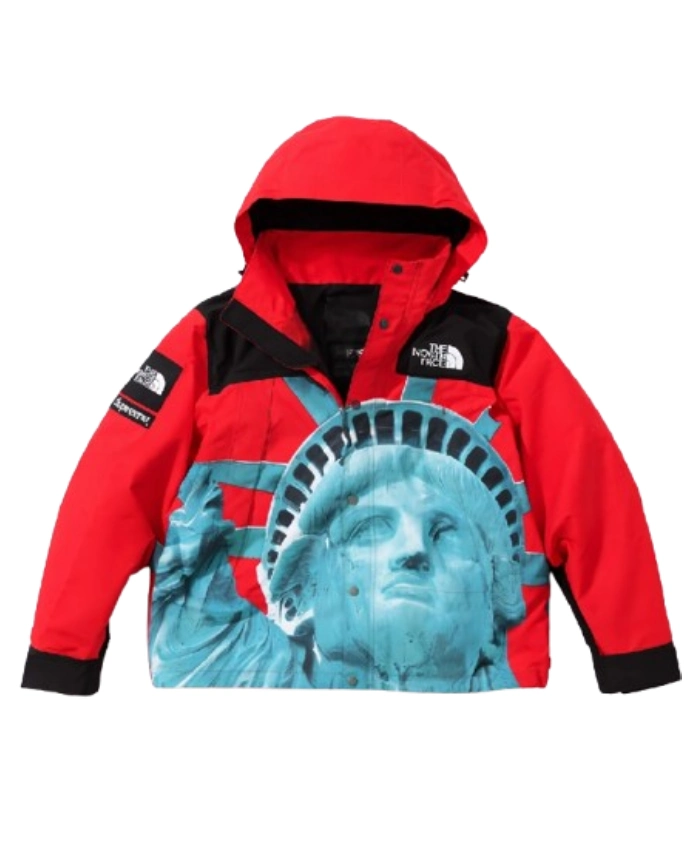Jules Kounde Supreme X North Faces Statue Of Liberty Full Snap Red Jacket