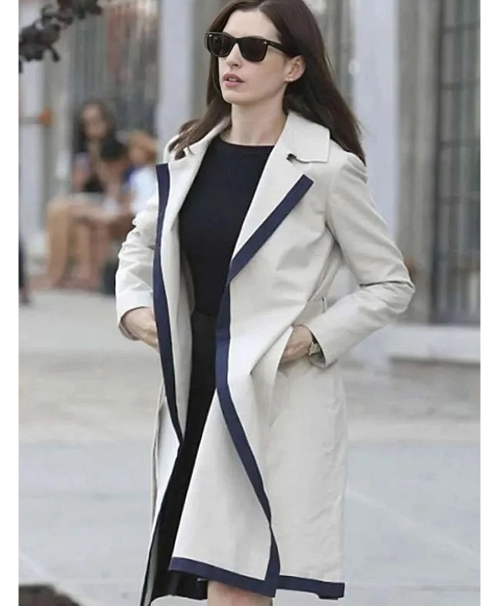 Jules The Intern Movie 2015 Anne Hathaway Cotton Trench Coat