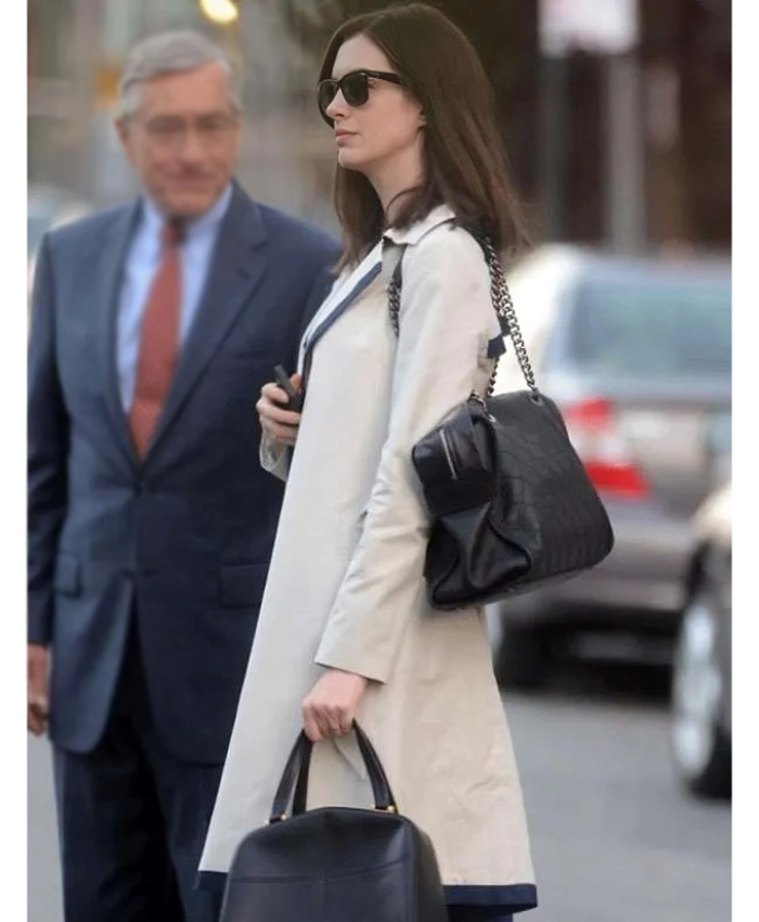 Jules The Intern Movie 2015 Anne Hathaway Trench Coat