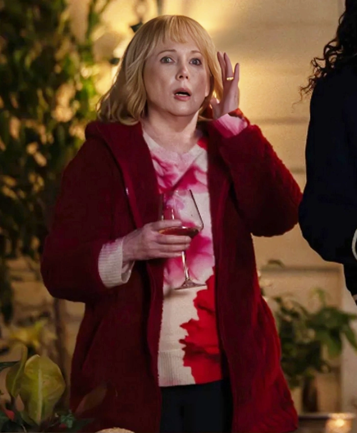 Julia Duffy TV Series The Burbs 2026 Lynn Gardner Maroon Hooded Coat