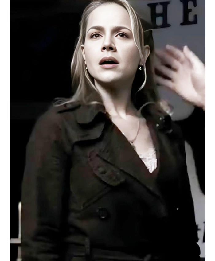 Julie Benz Supernatural S01 Layla Rourke Double Breasted Micro Check Brown Coat