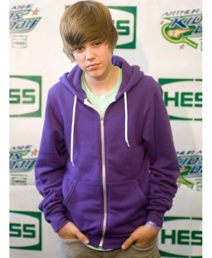 Justin Bieber Oversized Purple Pullover Hoodie