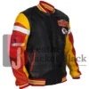 KC Chiefs Black Varsity Leather Jacket