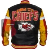KC Chiefs Full Zip Black Varsity Leather Jacket