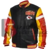 KC Chiefs Full Zip Varsity Leather Jacket