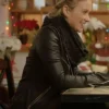 Kabby Borders Christmas In Mistletoe Black Leather Jacket