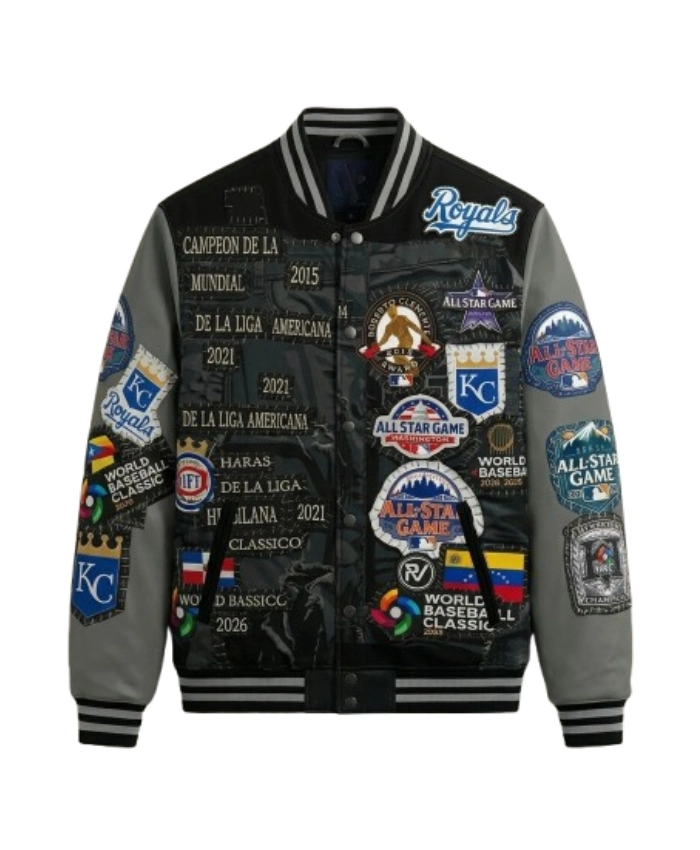 Kansas City Royals 2026 Salvador Perez New Specialty Multi Patch Varsity Jacket