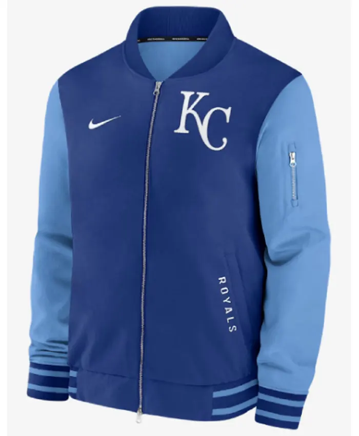 Kansas City Royals Blue Dugout Bomber Jacket
