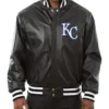 Kansas City Royals Leather Varsity Black Jacket