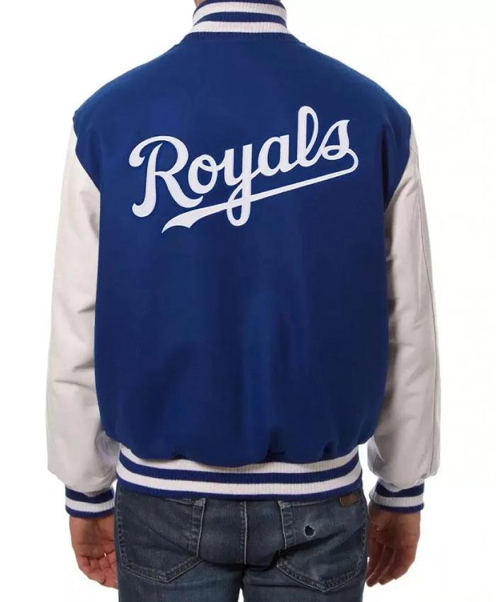 Kansas City Royals Varsity WoolLeather Blue And White Jacket