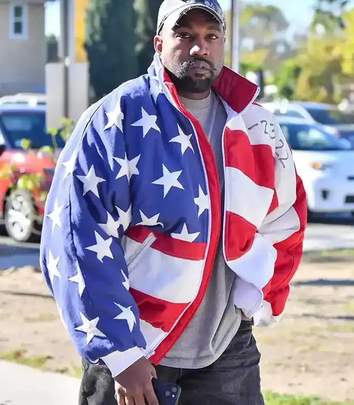 Kanye West American Flag Cotton Jacket For Men And Women