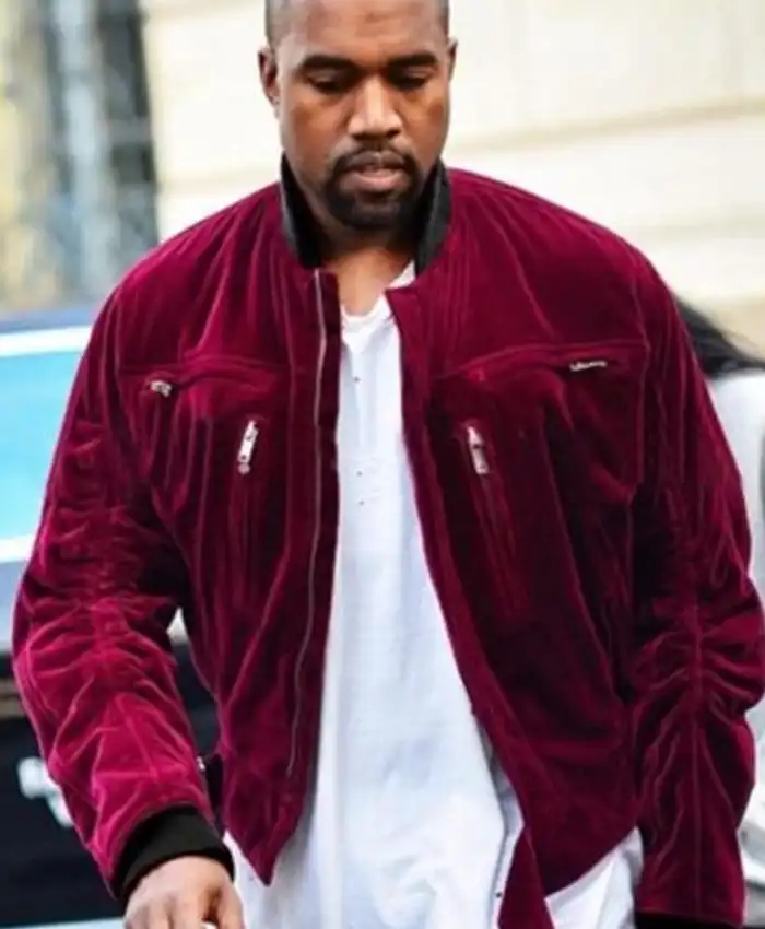 Kanye West Bomber Velvet Jacket