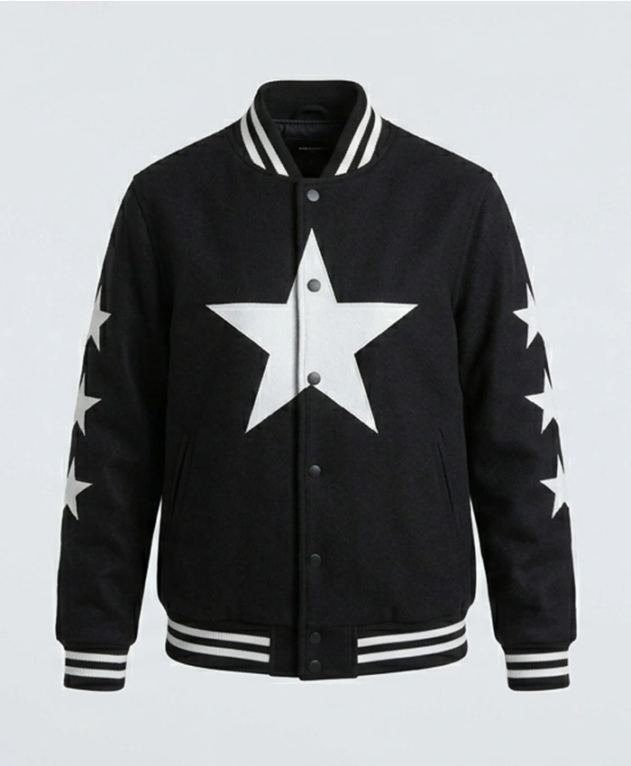 Kanye West Daughter North 12 Black Bomber Jacket Front