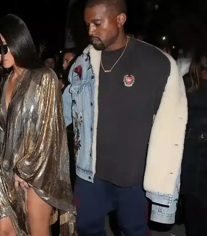 Kanye West Floral Blue Denim Jacket