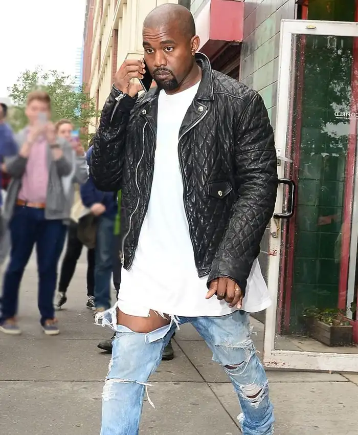 Kanye West Nice Kick Release Quilted Biker Jacket