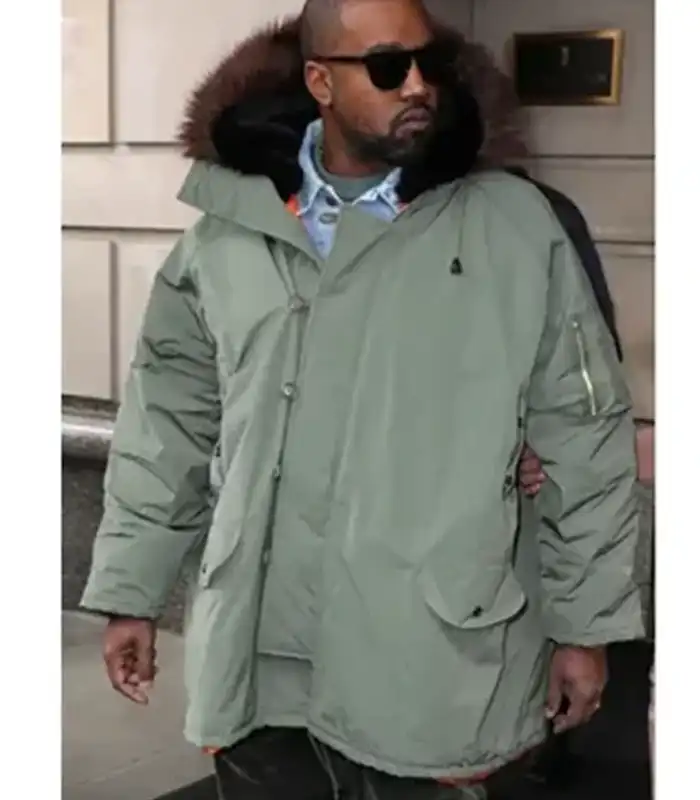 Kanye West Olive Green Parka Jacket