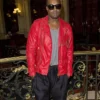 Kanye West Red Biker Leather Jacket