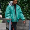 Kanye West Teal Green Hooded Jacket