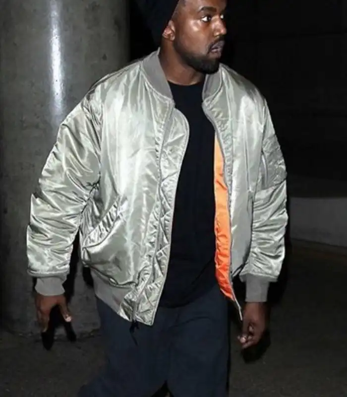 Kanye West Tribute Silver Bomber Jacket