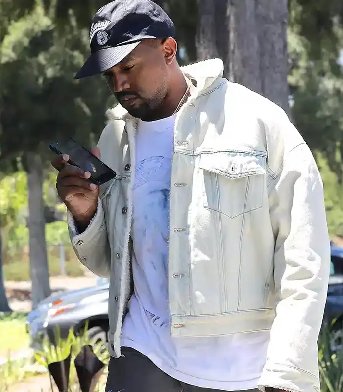 Kanye West White Trucker Denim Jacket