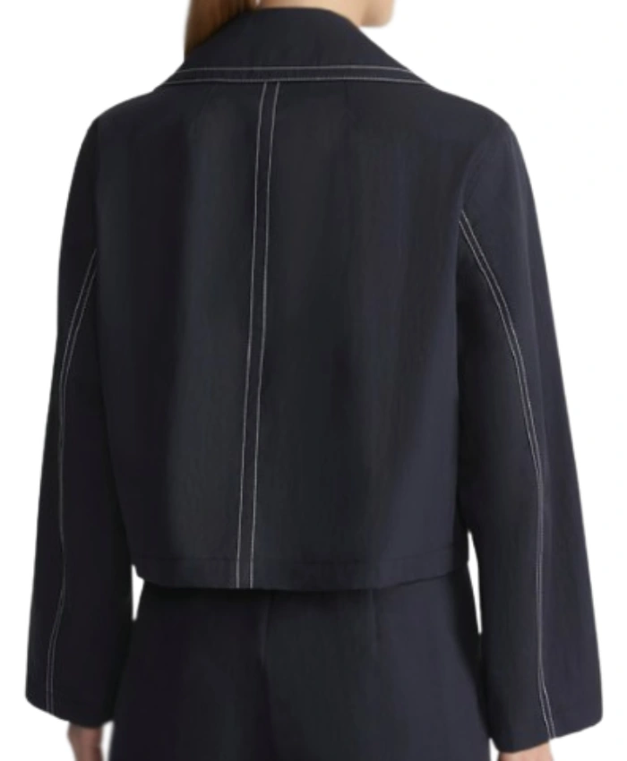 Karen Pittman The Morning Show S4 Contrasting Black Cropped Jacket