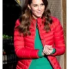 Kate Middleton Red Puffer Jacket For Christmas 1